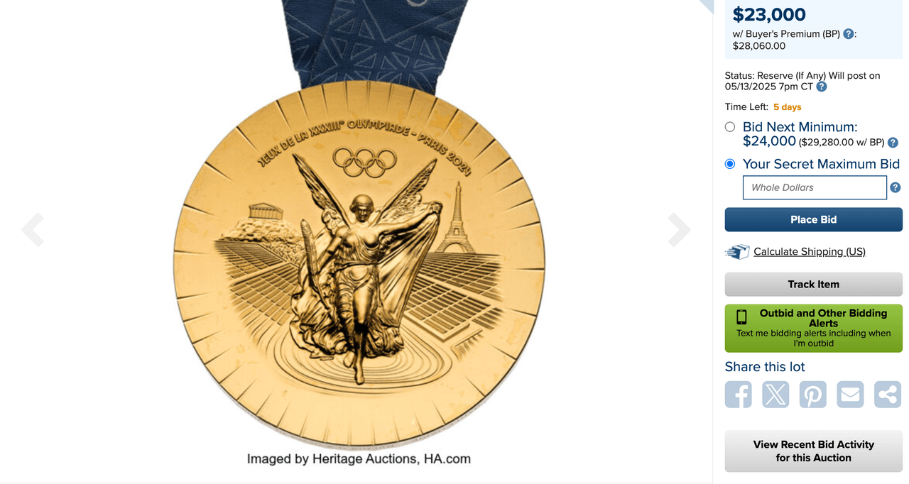 L'atleta olimpico olandese difende la decisione di vendere la medaglia d'oro online