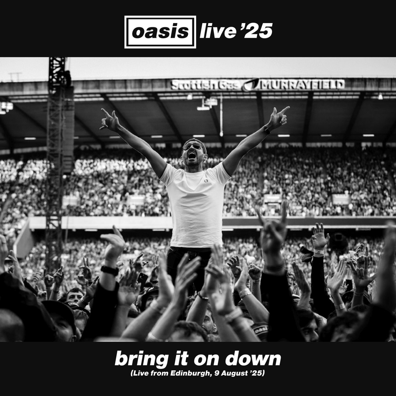 Oasis veröffentlicht heute „Bring It On Down (Live from Edinburgh)“, während die Band zu einer rekordverdächtigen Nordamerika-Tournee aufbricht.