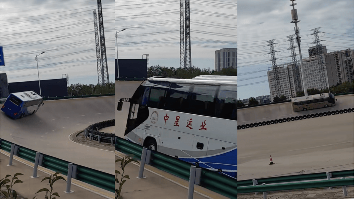 Il surreale test di velocità degli autobus cinesi in pista che non lascia nessuno indifferente: "Ecco a quanto veloce va l'autobus quando arrivo un po' in ritardo alla fermata".