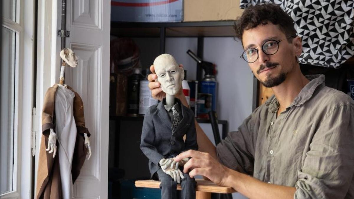 Bruno Belil sculpts puppets with character