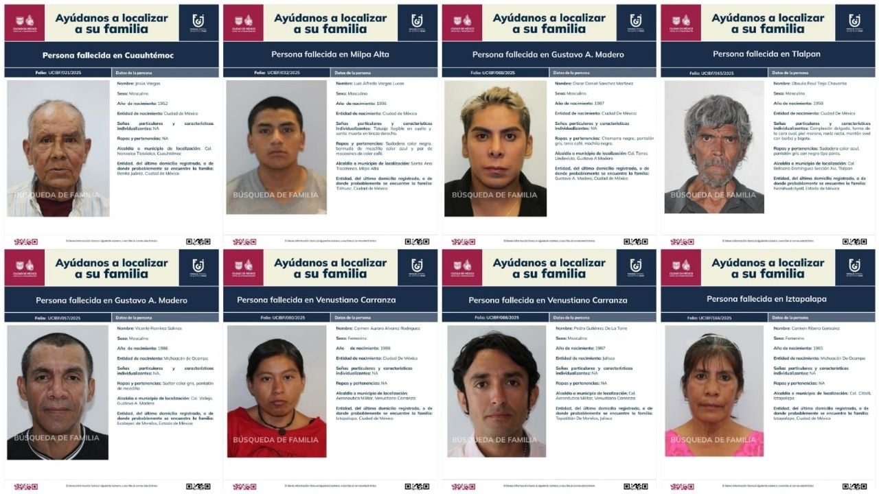 Boletins fotográficos de pessoas falecidas não reclamadas publicados na Cidade do México