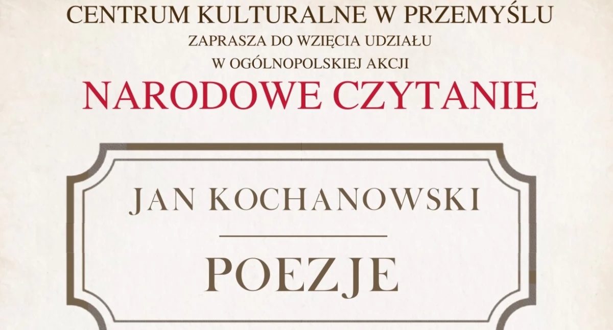 Partecipa alla lettura nazionale di Kochanowski. Stiamo cercando docenti.