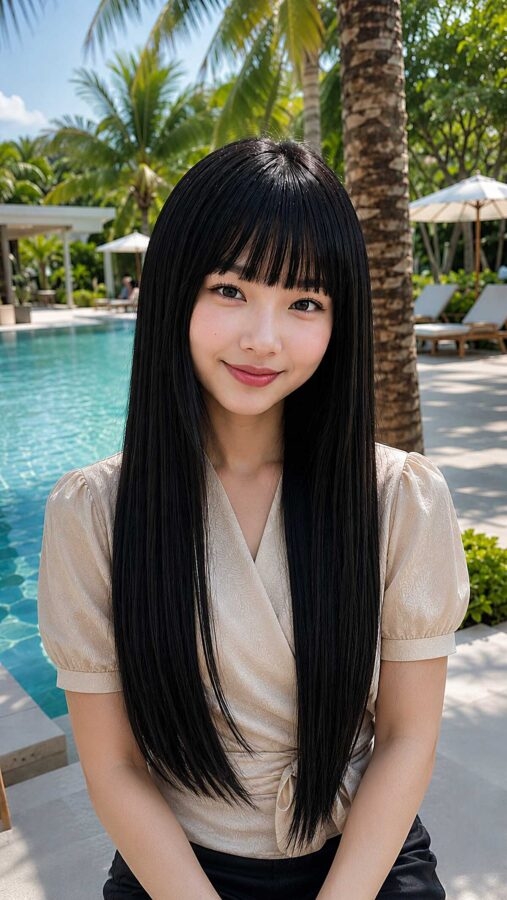 25 Gorgeous Long Black Hair With Bangs Ideas That Never Go Out of Style