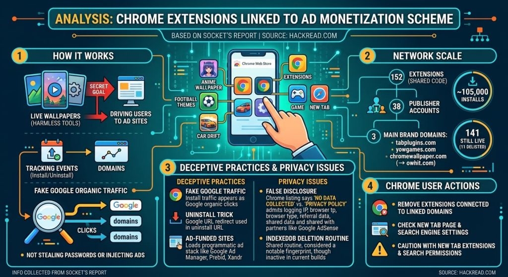 152 Chrome Live Wallpaper Extensions Hid Ad Tracking and Fake Search Clicks
