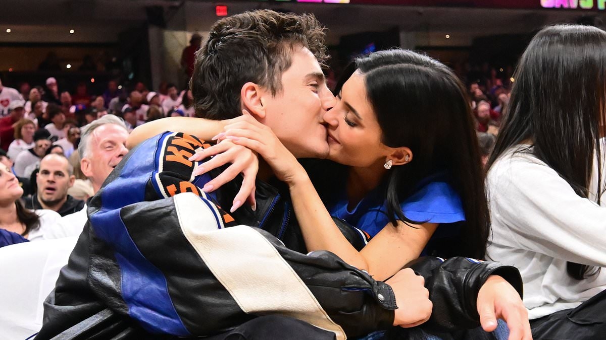 Timothee Chalamet and Kylie Jenner pack on the PDA courtside as they seal Knicks' victory with a passionate kiss