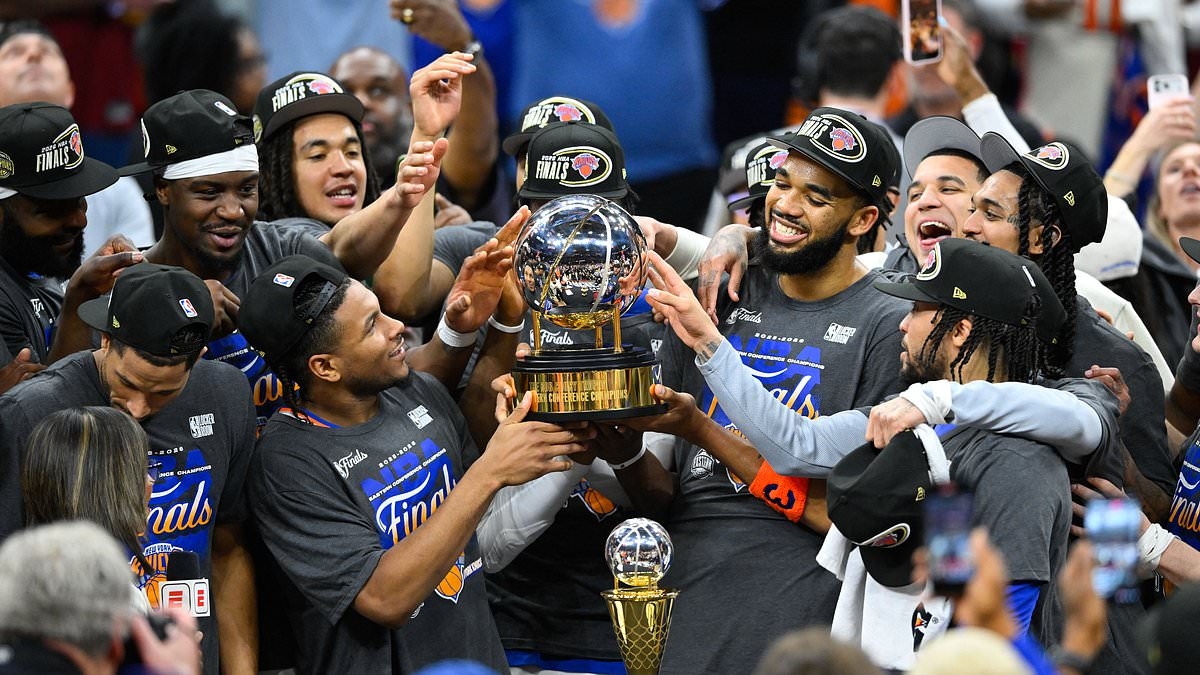 New York Knicks sweep Cleveland Cavaliers to reach first NBA Finals in 27 YEARS... sparking mayhem back in the Big Apple